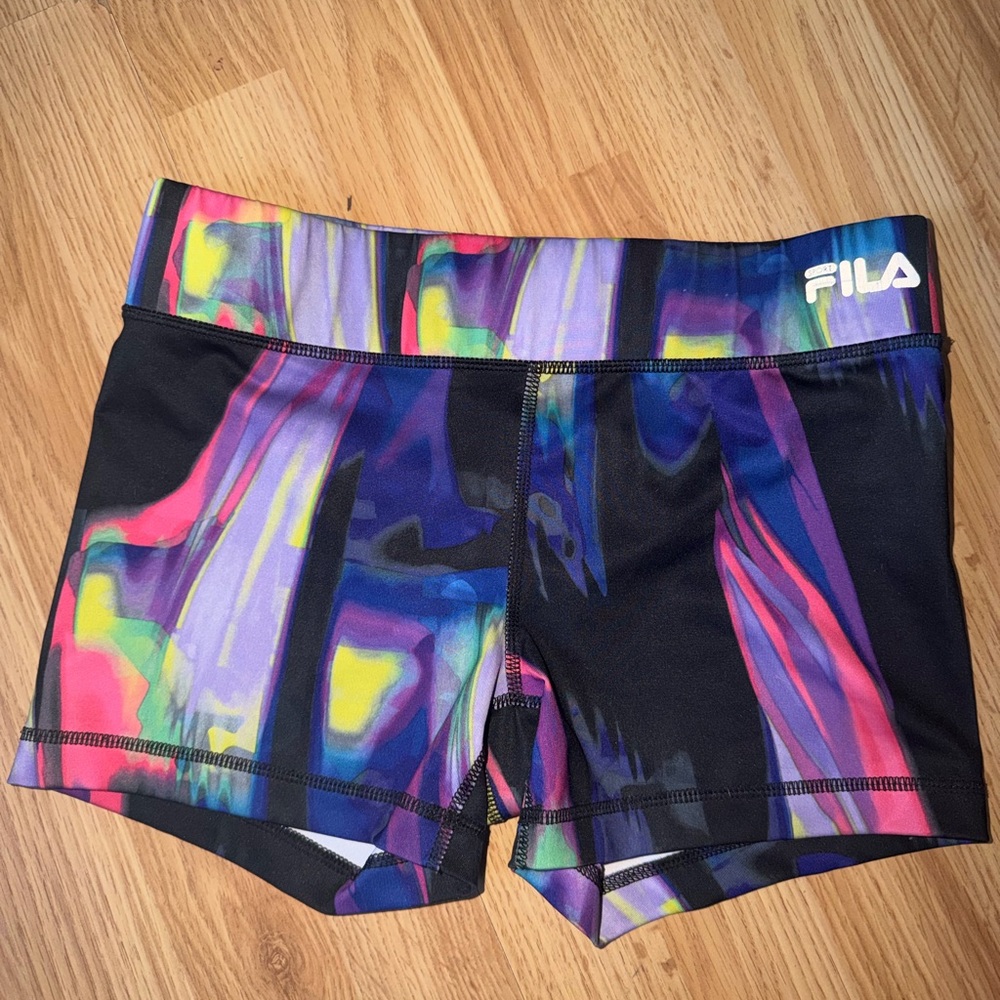 Fila Women’s Compression Shorts Small Multicolor Athletic Workout Running